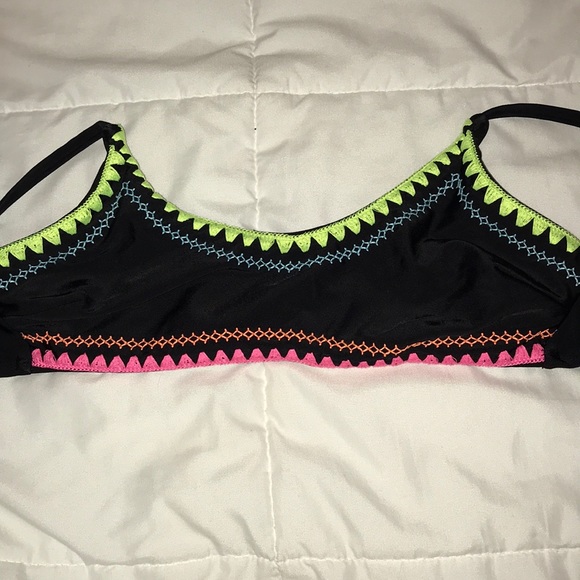 black and neon bathing suit